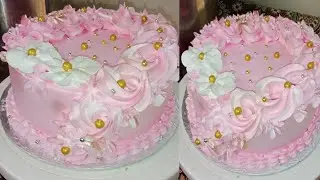 Easy Cake Decorating Ideas | Homemade Easy Cake Design Ideas | Simple Vanilla Cake Decoration