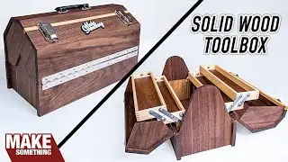 Making a complex toolbox out of walnut. Woodworking project.