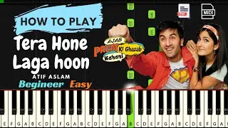 Tera Hone Laga Hoon Piano lesson with Easy notes| Atif Aslam