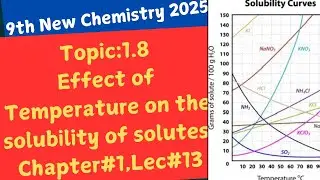 Topic 1.8: Effect of Temperature on the solubility of solutes|Chp#1|Lec#13|9th class New chemistry|