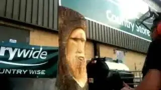 cherrywood wizard chainsaw carving (time lapse)
