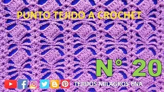 Punto N° 20 tejido a crochet: Punto Calado ROMBOS EN FILA para blusas y chalecos.