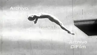 Pre-Olympic swimming lever jump Olympic Games 1964 ARCHIVE FOOTAGE