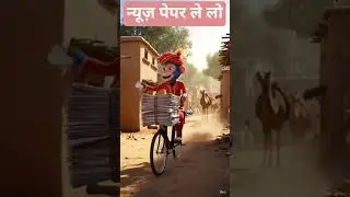 बंदर मामा अखबार वाला😂📰 | Funny AI Short #monkeynewspaper#paperboymonkey#bandarpaperwala#funnymonkey