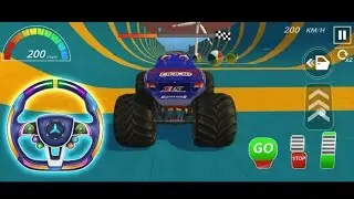 car extreme driving simulator Monster Truck Racing Stunts gameplay and review- Android Game