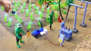 DIY Miniature Tractor Making | Diy Motor Water Pump Using Transformer | Irrigation Project