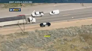 CHP in pursuit of suspect in stolen CHP vehicle near Antelope Valley