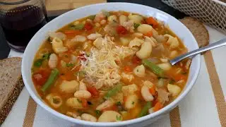 Minestrone italiano de verduras con pasta y legumbres | La sopa más completa