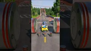 Tom's Wild Ride: Escaping Lightning McQueen Through Crushing Barriers! - BeamNG.drive #McQueenMotors
