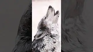 Painting a Howling Wolf #art #painting #wolf #crafting