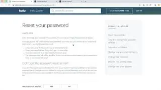 hulu.com/forgot how to reset password?