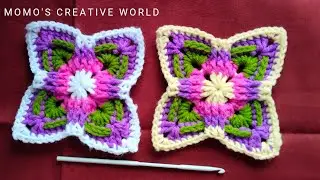 How To Crochet Mosaic Granny square Tutorial ll Crochet Flower Mosaic Motif