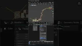 array 1d how to create multiple object in Blender geometry node along a curve #blendertutoriais