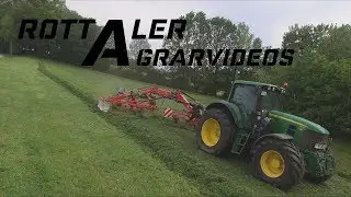 1. Schnitt 2018 Silo Schwaden mit John Deere 7430, Kuhn GA 8030