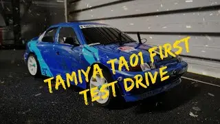 Tamiya TA01 Ford Mondeo. First run after brushless set up. 3300kv motor. Full Hop up options