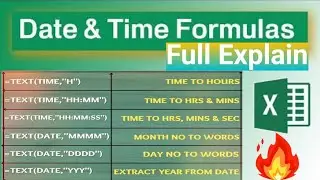 MS Excel - Date and Time Formula ||