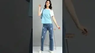 Women Solid Round Neck Reversible Cotton Blend Blue#trendingvideo #shortsviral #shortsvideo