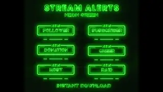 Neon Green Twitch Stream Alerts &ndash; Animated Alerts for OBS & Stream Elements