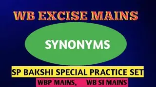 SYNONYMS | WB EXCISE MAINS | ENGLISH GRAMMAR | 2021