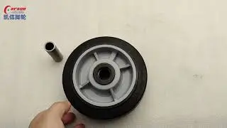 6 inch black TPR wheel Plastic solid Heavy duty 150mm Artificial rubber wheels With Roller bearing