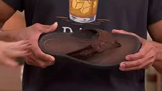 Clarks Collection Men's Leather Flip-Flops-Wesley Sun on QVC
