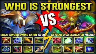 WHO IS STRONGEST? BETWEEN GREAT SWORD SWING SVEN VS. STYGIAN LVL2 DESOLATOR MEDUSA | 7.39c DOTA 2