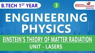 Lec 3 | Einstein's Theory of Matter Radiation Interaction |  A and B Coefficients |  Lasers