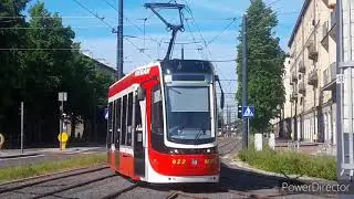 Tramwaje w Częstochowie Pętla Rak&oacute;w Dworzec PKP twist -129Nb/2010N - Przecieranie szlaku.
