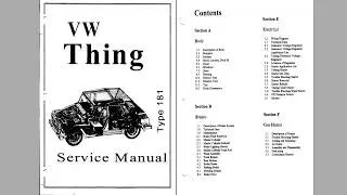 VW Thing Service Manual All VW 181 PDF Download