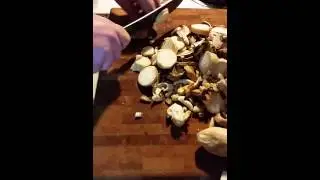 Cutting with Old Hickory knife