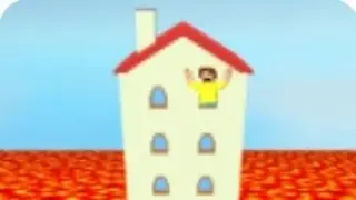 Playing the floor is Lava in roblox