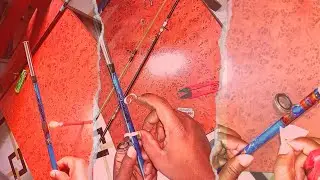 Fishing rods are easy to repair and fix मछली पकड़ने की छड़ें मरम्मत और ठीक करे आसानी से।