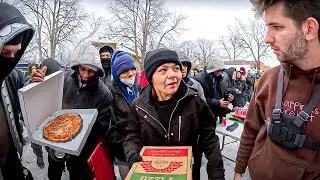 200 Warm Pizzas & Burgers For The Homeless During Winter