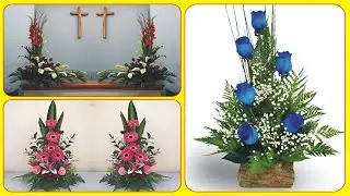 Church Flower Arrangements Altars Simple || Simple altar flower decor || Church decor ideas