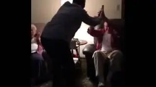 Old man's reaction to Cubs winning the world series