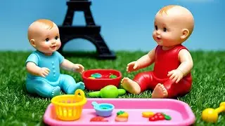 Baby doll kitchen cart food cooking toys baby Doli play |ASMR Goddu tv 