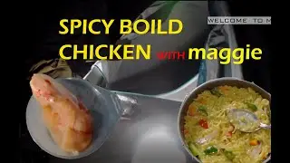 Boiled Chicken Spicy With Egg Maggie | Cooking on Roof Top | at Night