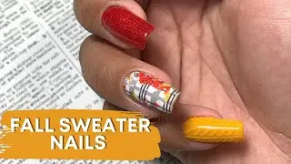 Fall Sweater Nail Art Tutorial | Press On Nail Art | Beginner Nails | Easy Nail Art