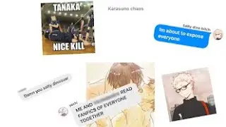 Haikyuu texts- Tsukishima exposes everyone (ennotana, tsukkiyama, asanoya, ukatake)