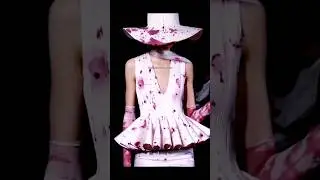 Robert wun couture, bleeding heart dress ❤️🤍#trending #fashion #model #runway #shorts