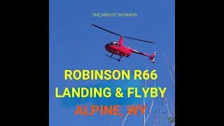 One Minute Wyoming: Cool Robinson R66 Landing & Flyby - Alpine, WY #robinsonr66 #alpinewyoming