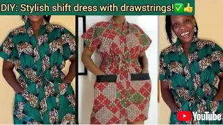 How to make a shift bubu kaftan with collar band and waist drawstrings rope / snatched waistline✅👌