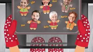 Funny Corporate Christmas Video Greeting Card with Employees Photos, Company Holiday Card