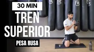 Rutina tren superior con kettlebell en casa 🔥 Ejercicios con pesa rusa para PECHO ESPALDA BRAZOS