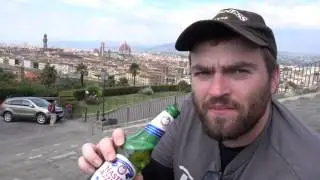 Peroni Nastro Azzurro Italian Lager Beer Review  - Piazzale Michelangelo, Florence, Italy