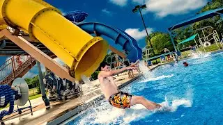 Scary DROP SLIDE at Otter Cove Aquatic Park