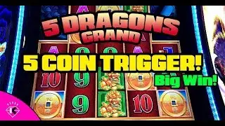 5 Coin Trigger - 5 Dragons Grand BIG WIN!
