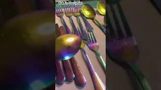 Rainbow Flatware Review 1 #cutlery #silverware Set 20 Pieces #colorful  Tableware Set #kinfe