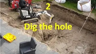 2. Dig the hole for a concrete pool.