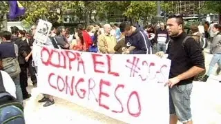 Parliament braced for protesters in Madrid